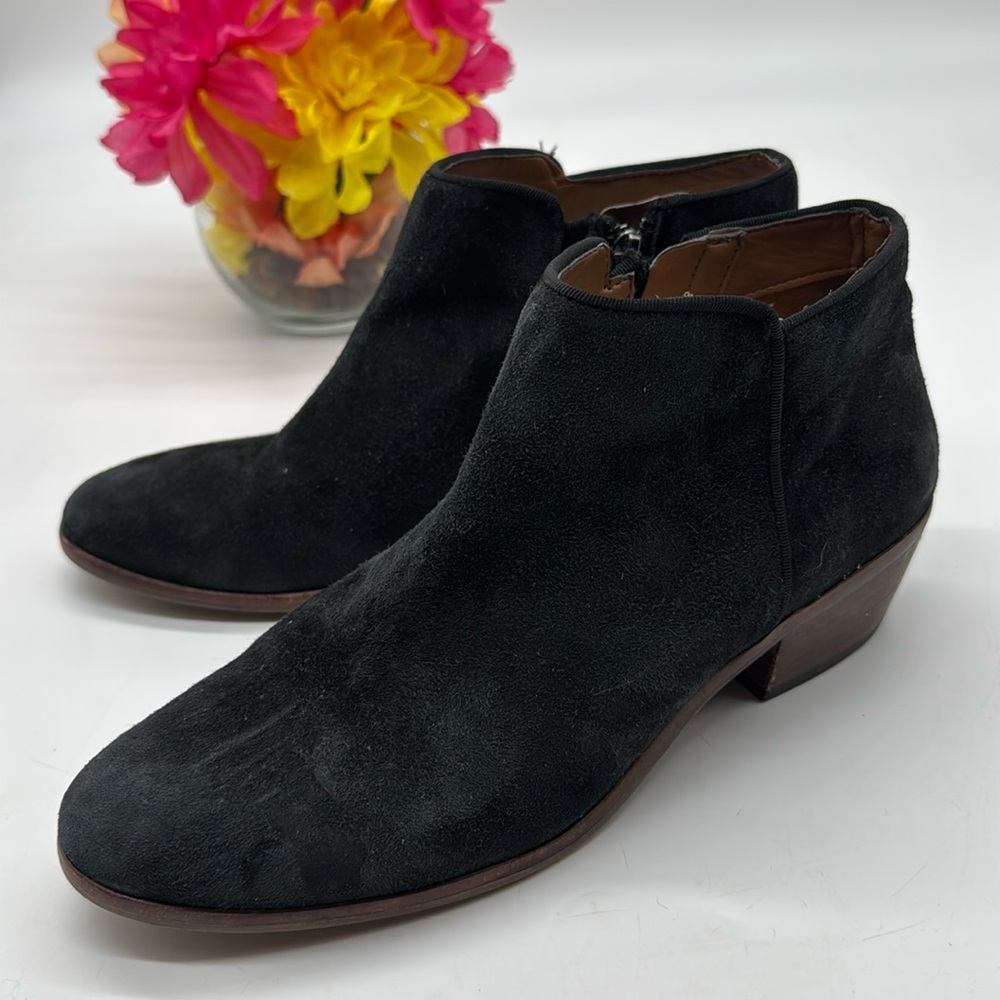 Sam Edelman Black Suede Ankle Boots Size 7.5 BAB7384K